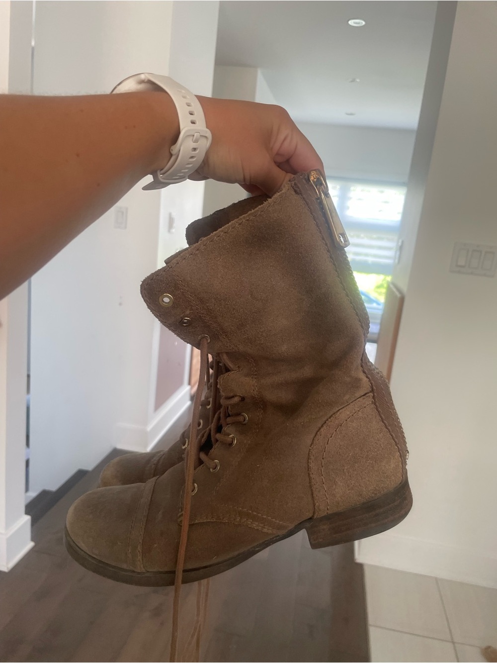 Aldo Women's Suede Lace-Up Combat Boots - Brown - 7.5